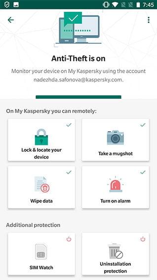 Kapersky Secure Connection interface Antivirusni programi