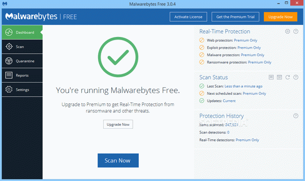 Malwarebytes interface3 1 Antivirusni programi